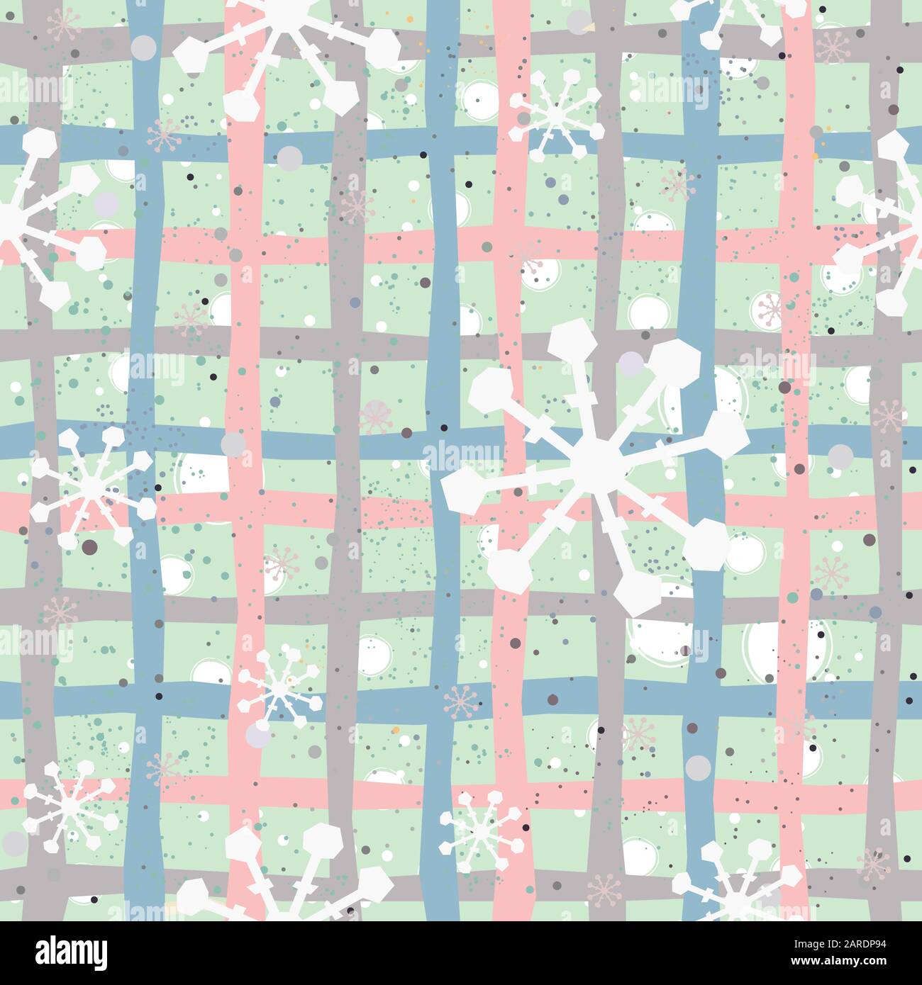 Frame on dotted background with snowflakes. vector Illustration Stock Vector