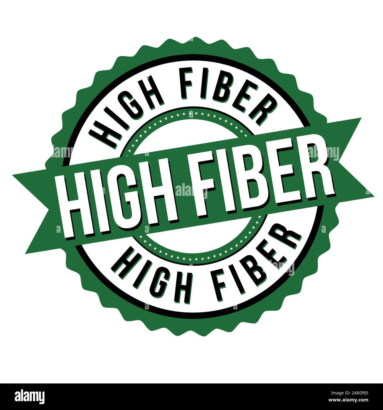 High fiber label or sticker on white background, vector illustration Stock Vector