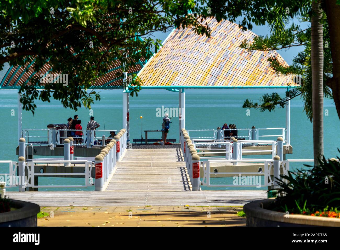 Fishing Jetty on The Strand, Townsville Queensland Australia Stock