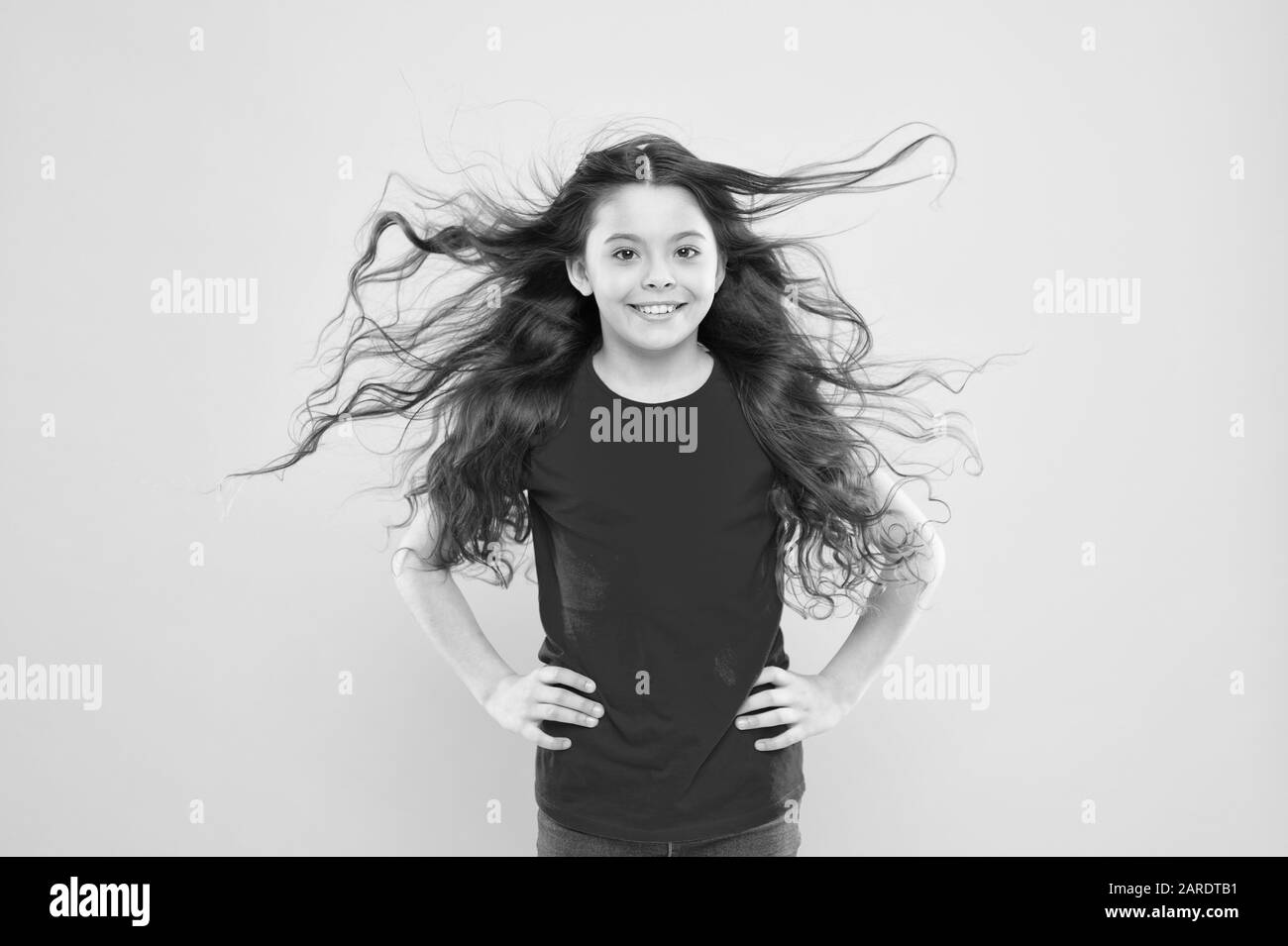 Kid Cute Face With Adorable Curly Hairstyle Little Girl Grow Long