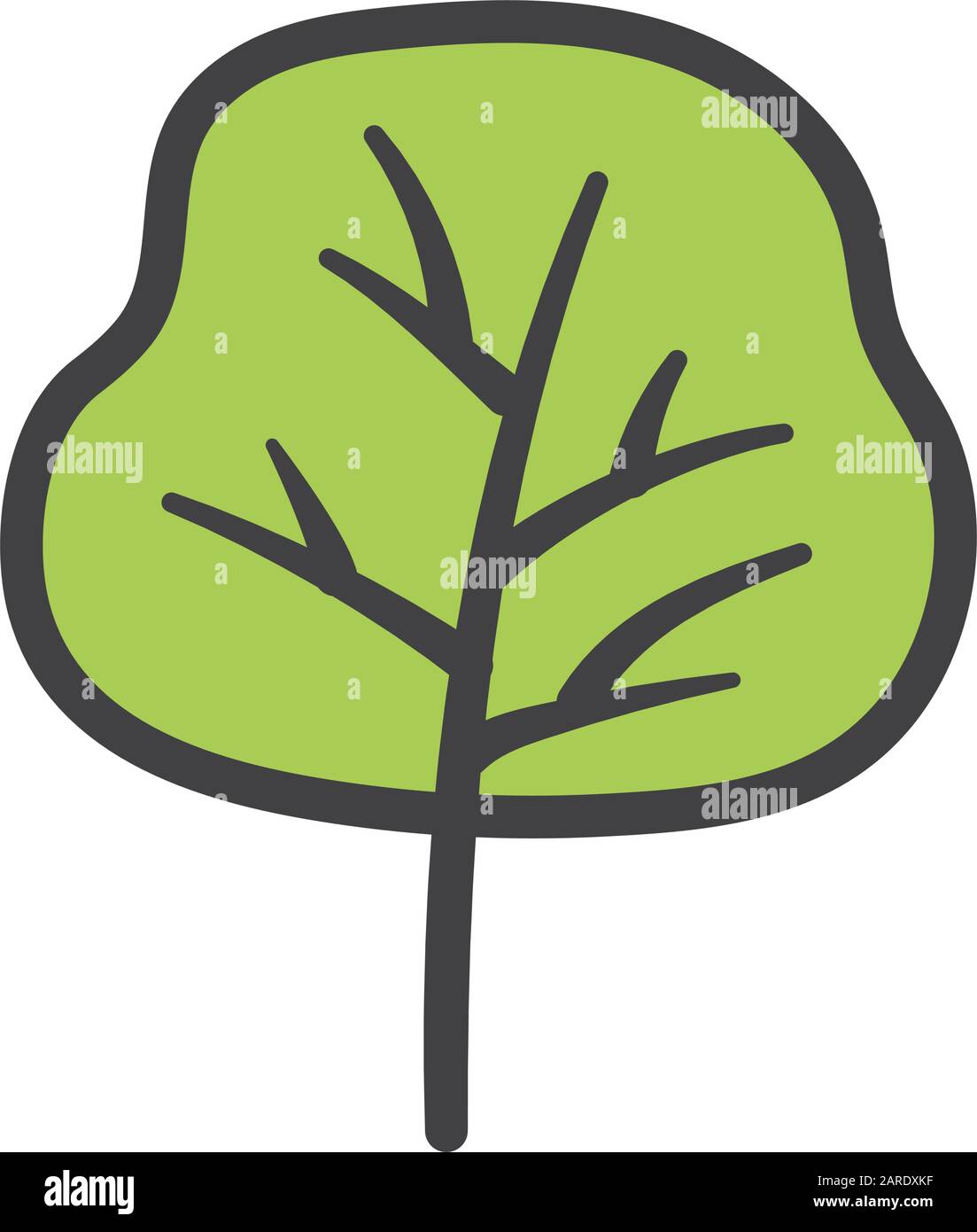 greenery tree foliage botanical nature icon on white background vector ...