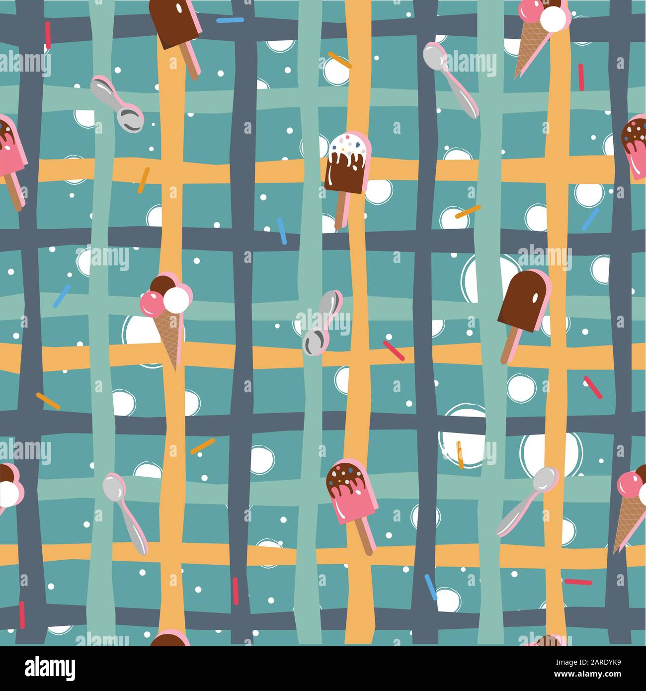 Ice Cream Seamless Pattern. Vector Illustration Stock Vector Image ...