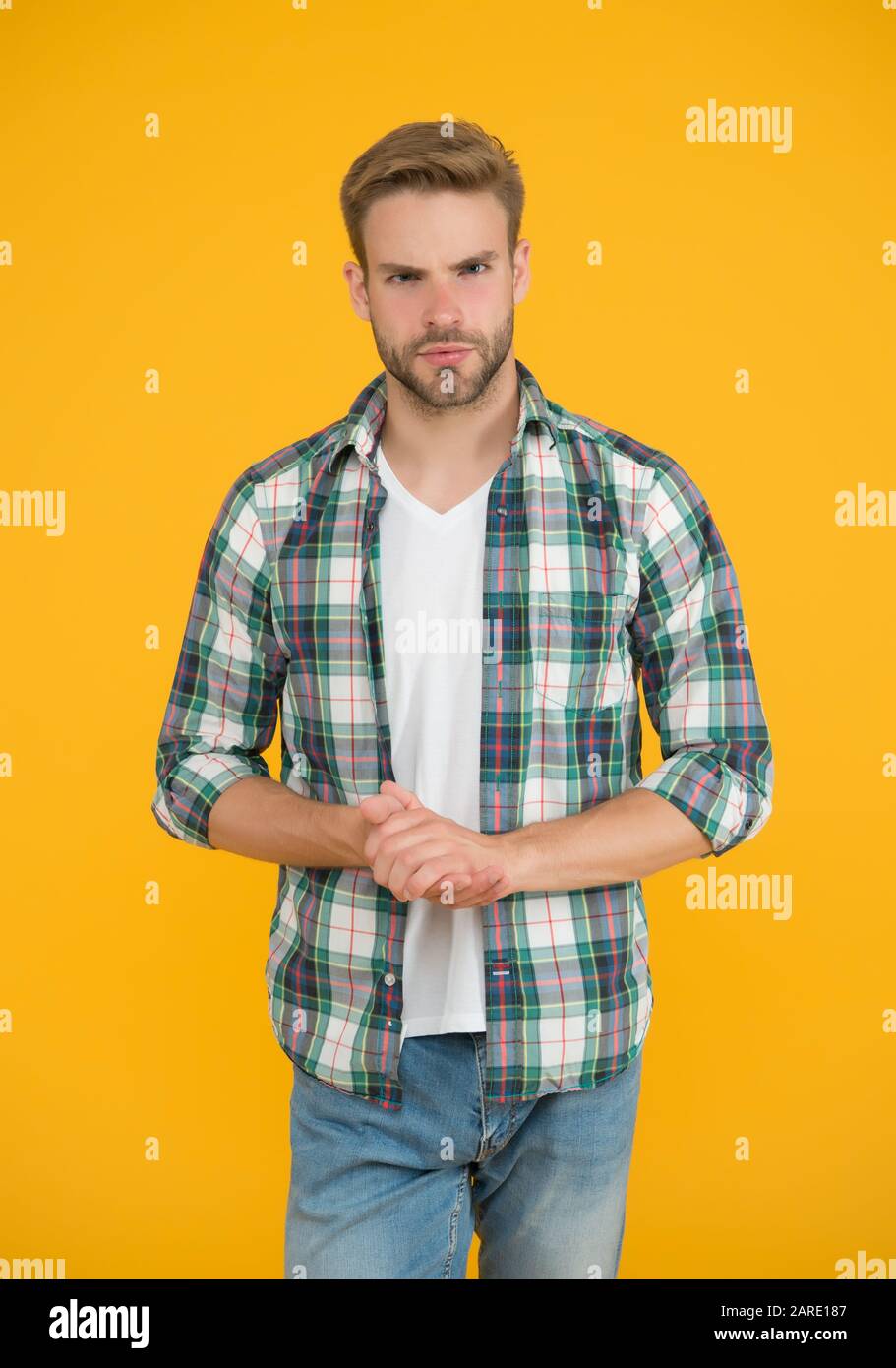 yellow plaid shirt outfit