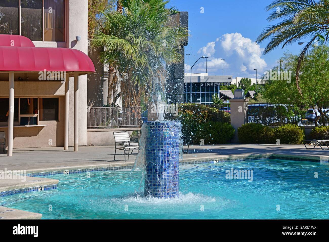 Las Vegas NV, USA 10-03-18 This is the pool area of the familiar and cozy Fortune  Hotel & Suites located on Flamingo Avenue Stock Photo - Alamy