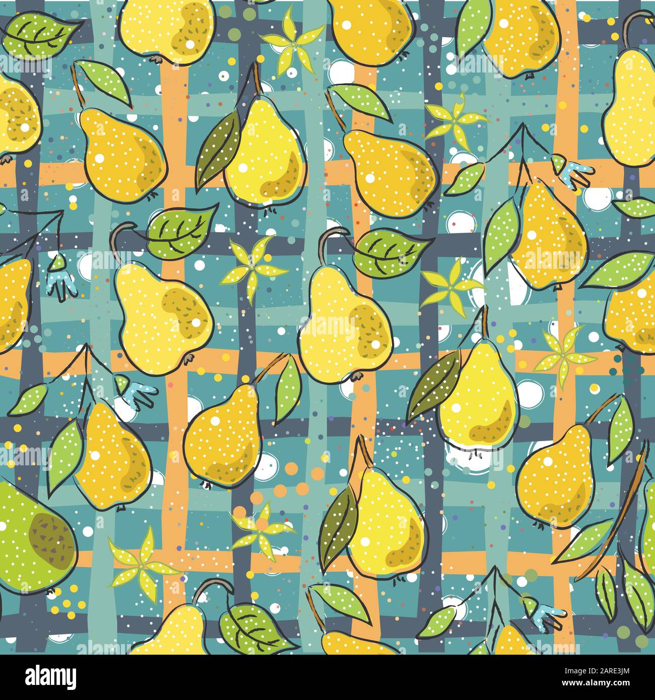Seamless Pattern with Cute Vegetables. Scandinavian Style. Vector Illustration Stock Vector