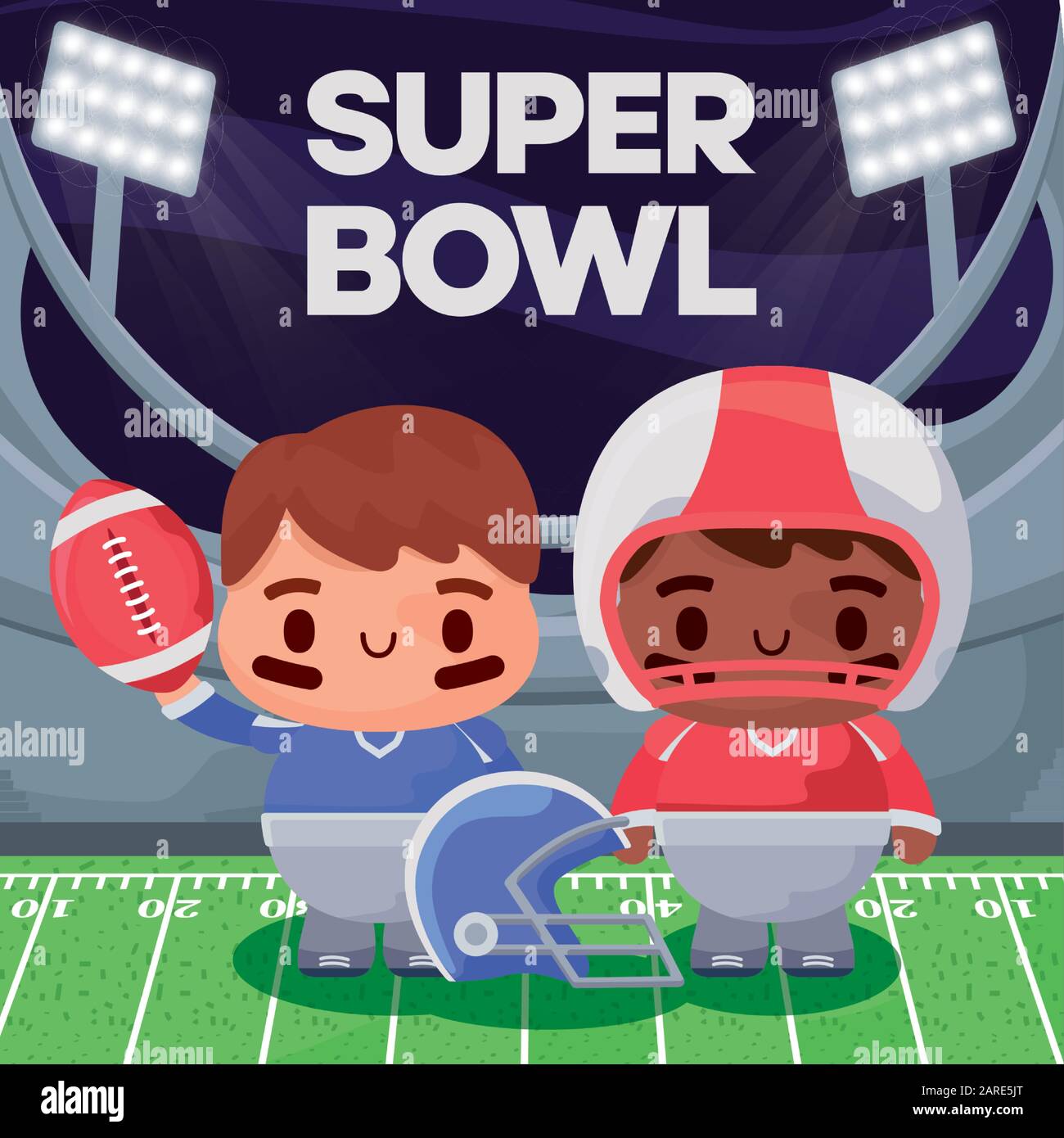 American football field with players Stock Vector Images - Alamy
