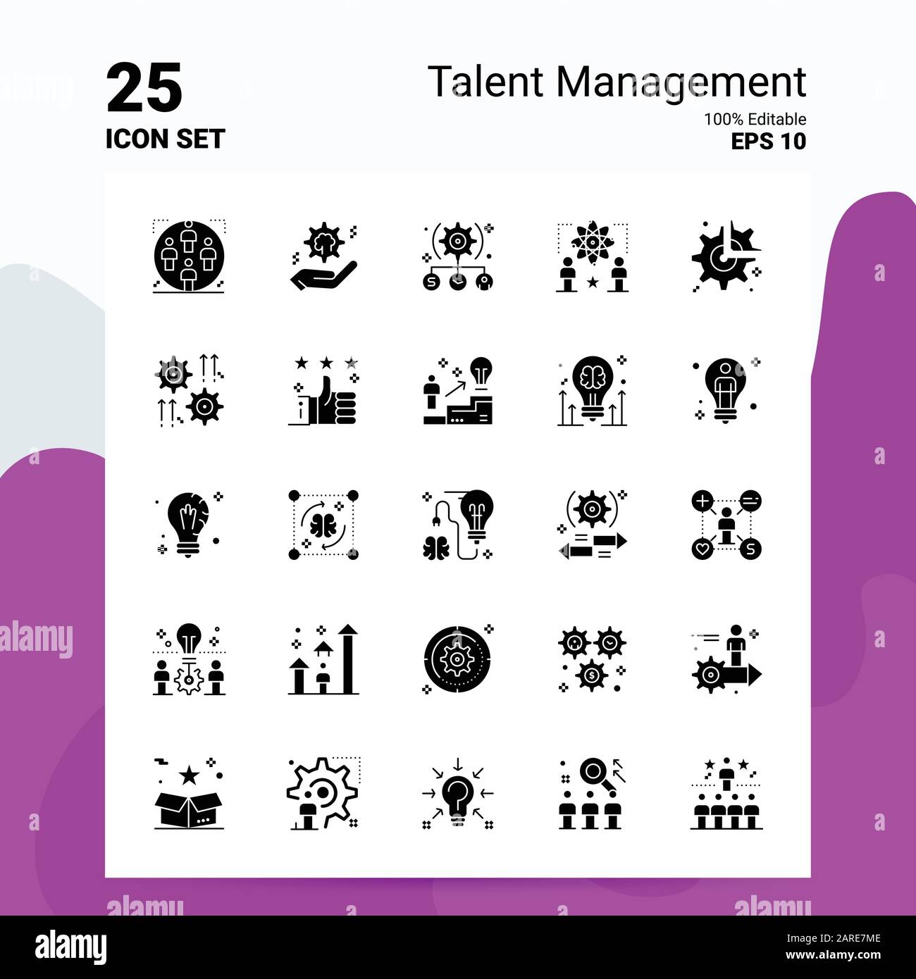 25 Talent Management Icon Set. 100% Editable EPS 10 Files. Business