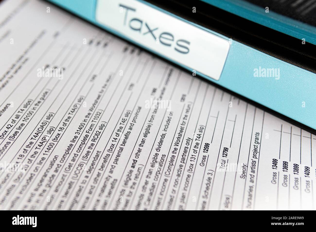 New Canada Revenue Agency Tax Forms Stock Photo