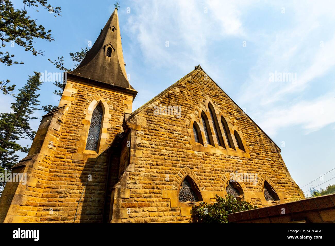 Facade of the magnificent Kiama Scots Presbyterian Church, built in ...