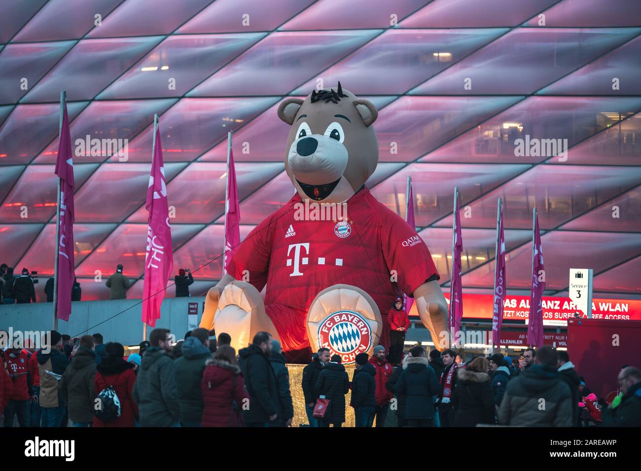 FCB Fans Allianz Arena Stock Photo Alamy