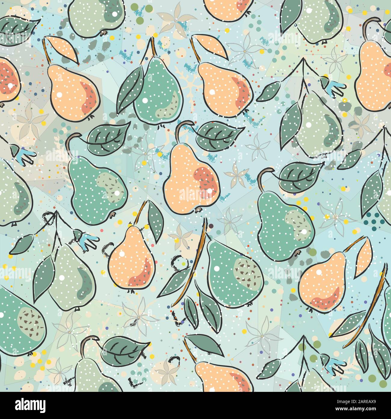 Seamless Pattern with Cute Vegetables. Scandinavian Style. Vector Illustration Stock Vector