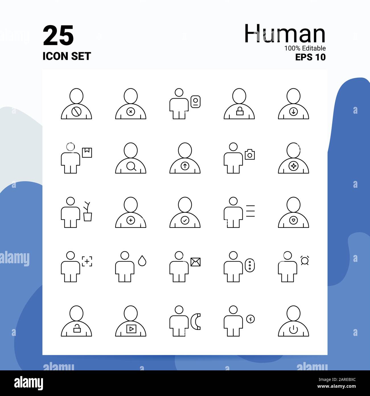 25 Human Icon Set. 100% Editable EPS 10 Files. Business Logo Concept ...