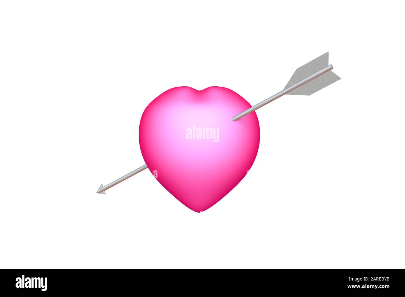 Heart with arrow icon. Valentines day 3D RENDER Stock Photo - Alamy