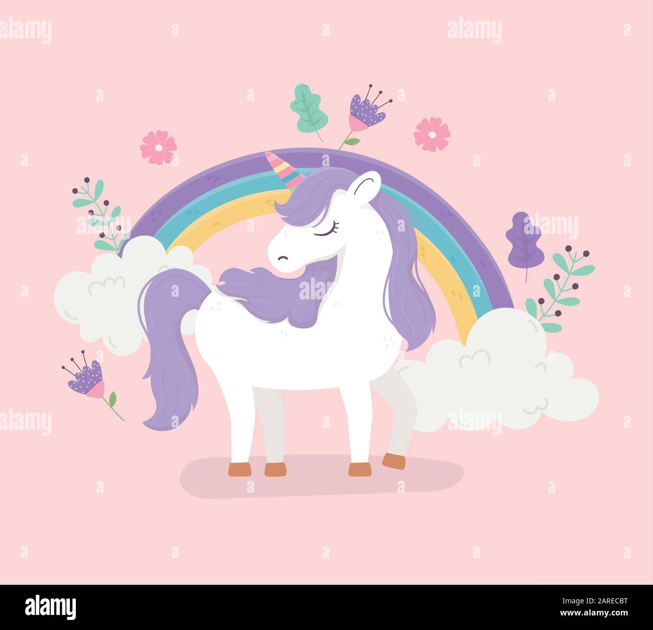 unicorn rainbow flowers floral decoration fantasy magic dream cute ...
