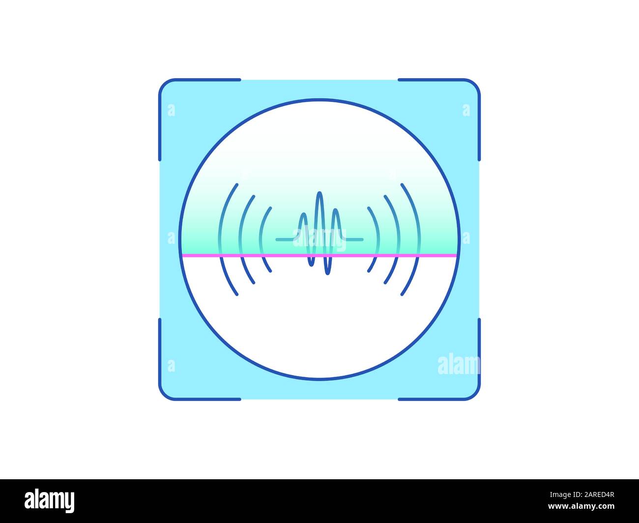 Speech recognition, icon. Biometric scanning system for human voice, interface of person identification. Speech ID technology. System recognition and Stock Vector