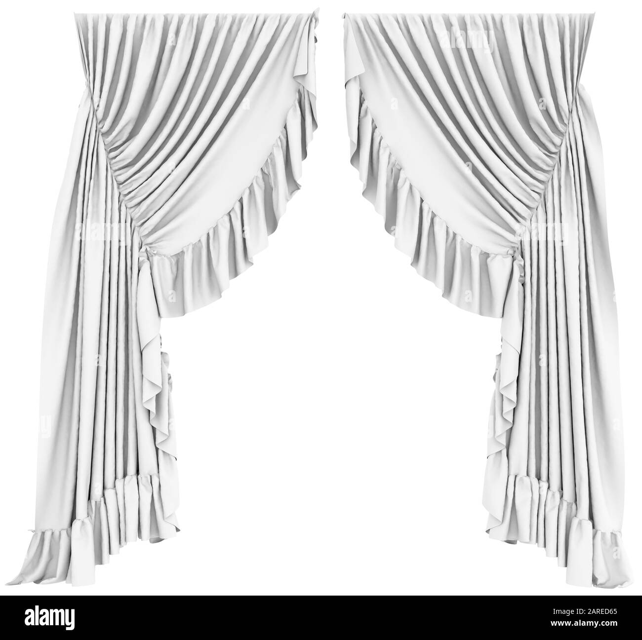 White Curtain Isolated Stock Photo Alamy