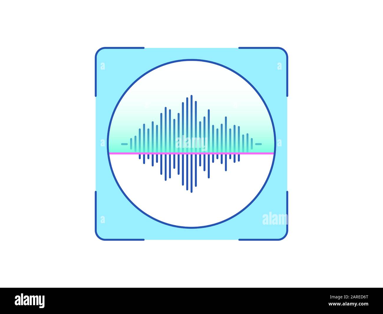 Voice recognition, icon. Biometric scanning system for human speech, interface of person