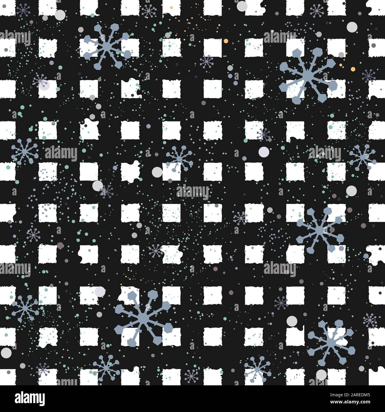 Seamless pattern with stripes and snowflakes and stars. Winter ...