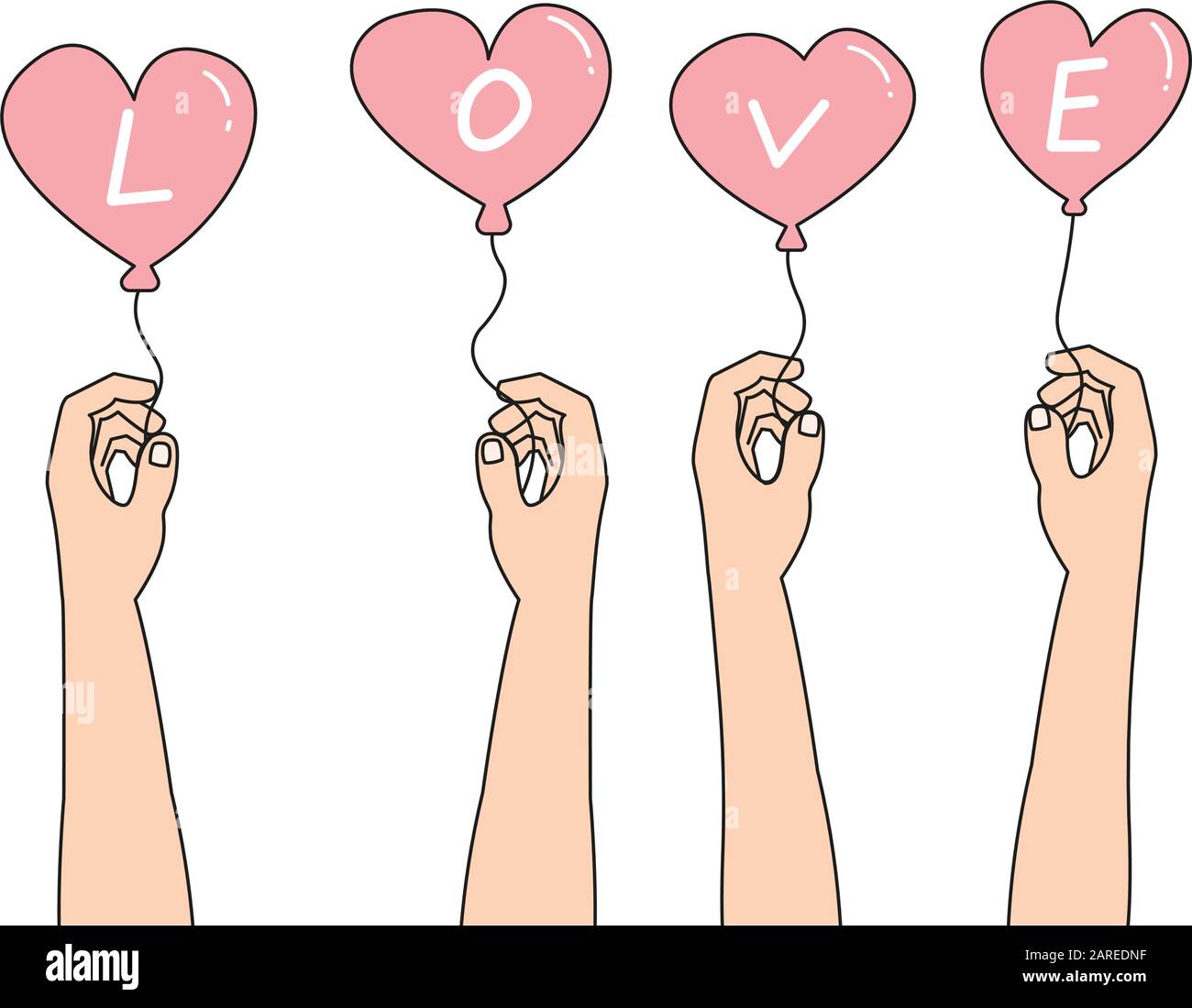 Hands heart symbol shaped Stock Vector Images - Alamy