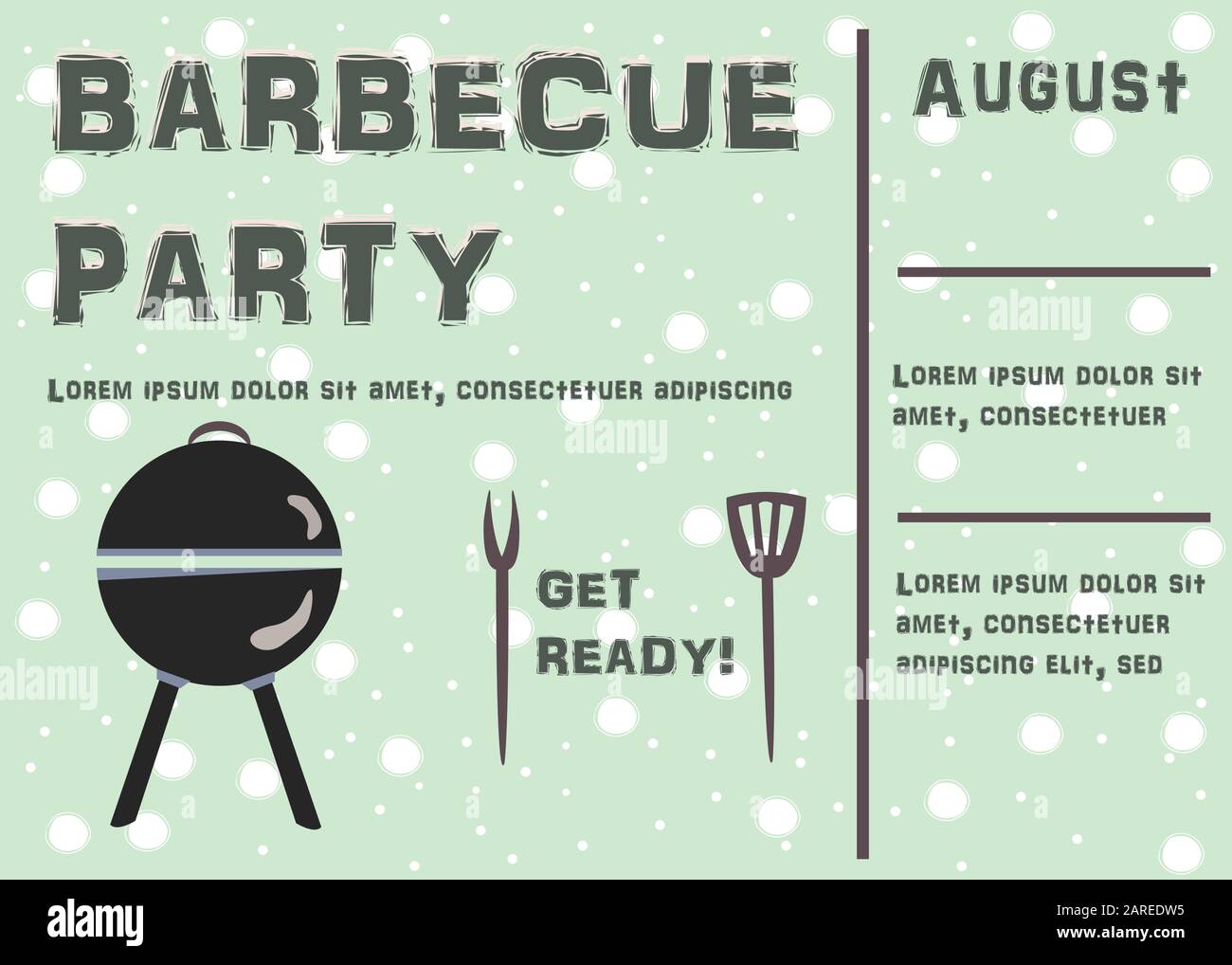 Barbecue Party Poster on teal. Vector Illustration Stock Vector Image ...