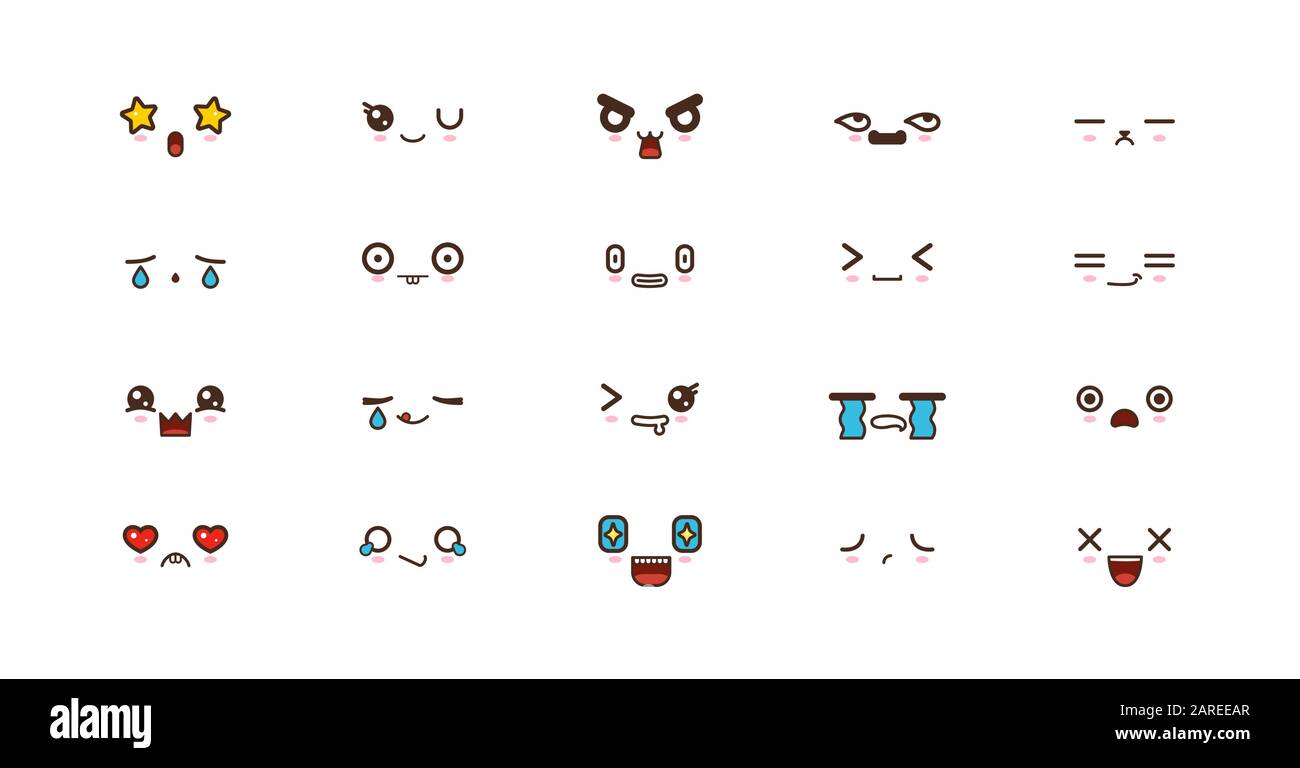 Computer Kawaii Cartoon Happy Cute Stock Vector Images - Alamy