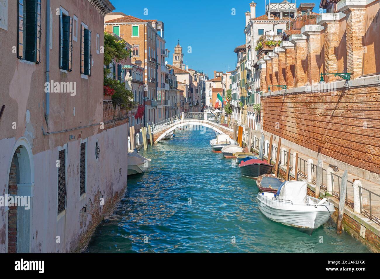 Side canal in Venice, Italy Stock Photo