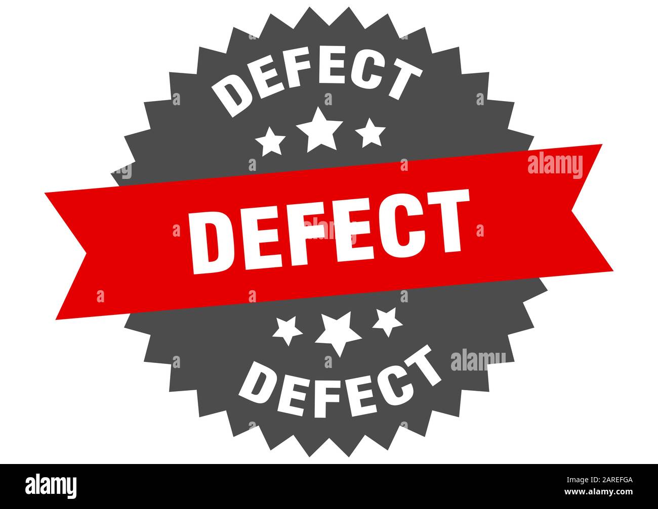 defect sign. defect circular band label. round defect sticker Stock ...