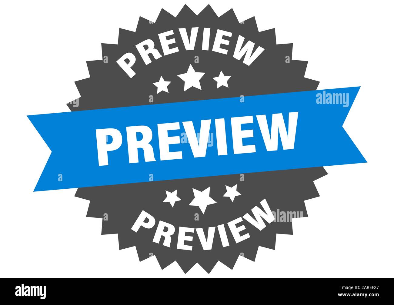 preview sign. preview circular band label. round preview sticker Stock Vector