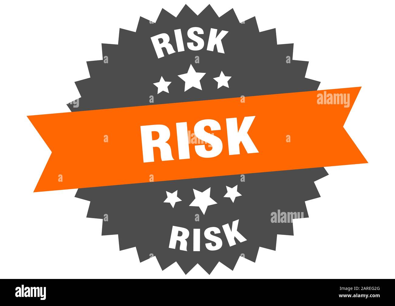 risk sign. risk circular band label. round risk sticker Stock Vector ...