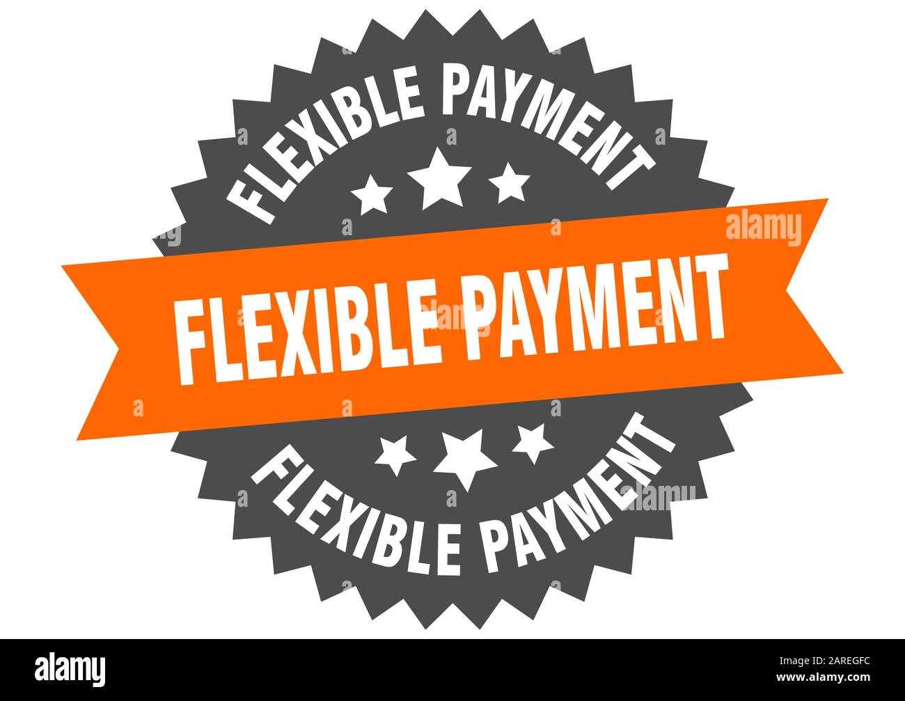 flexible payment sign. flexible payment circular band label. round