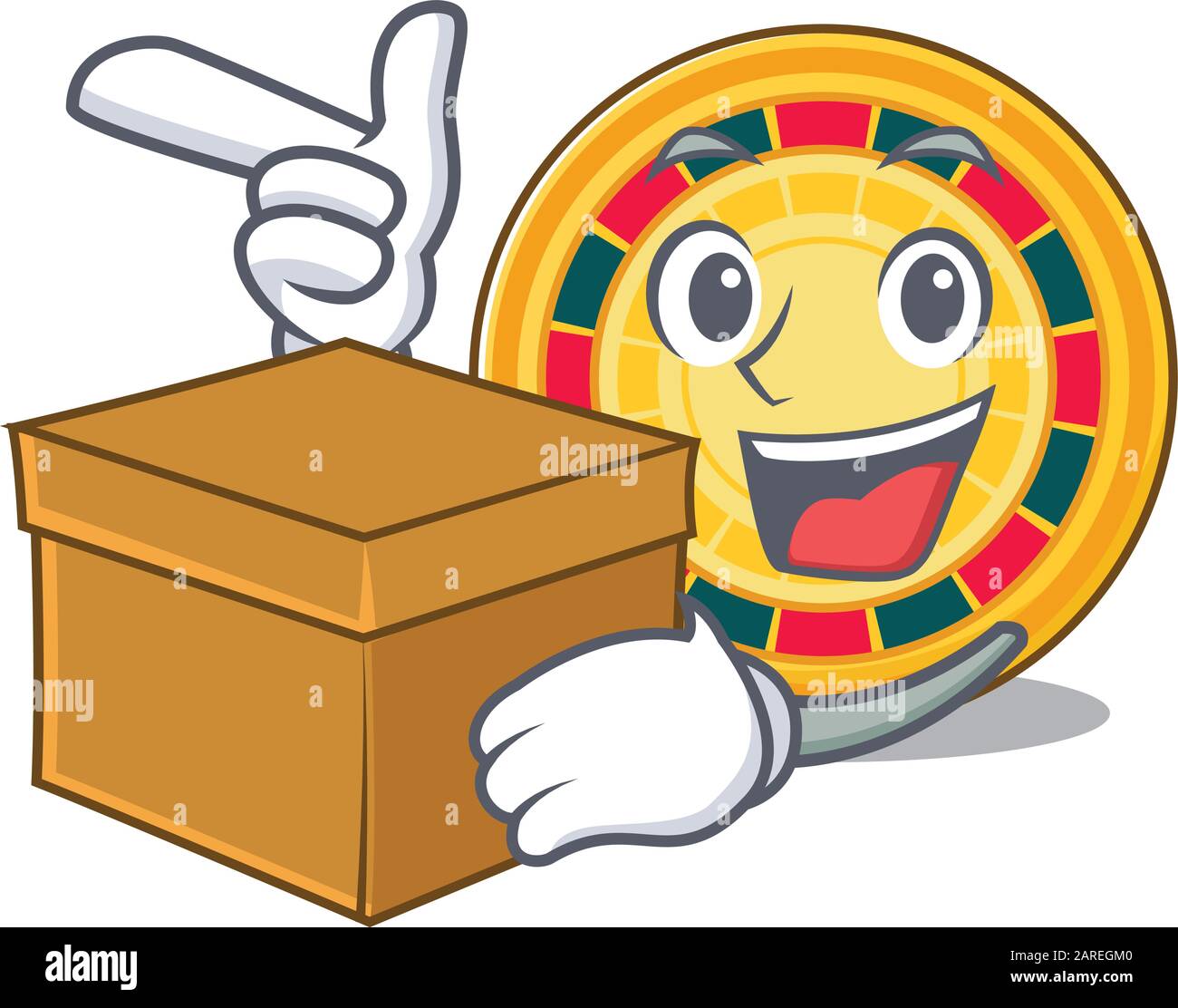 Cute roulette cartoon character having a box Stock Vector Image & Art -  Alamy