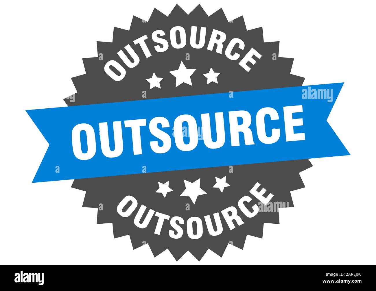 outsource sign. outsource circular band label. round outsource sticker Stock Vector