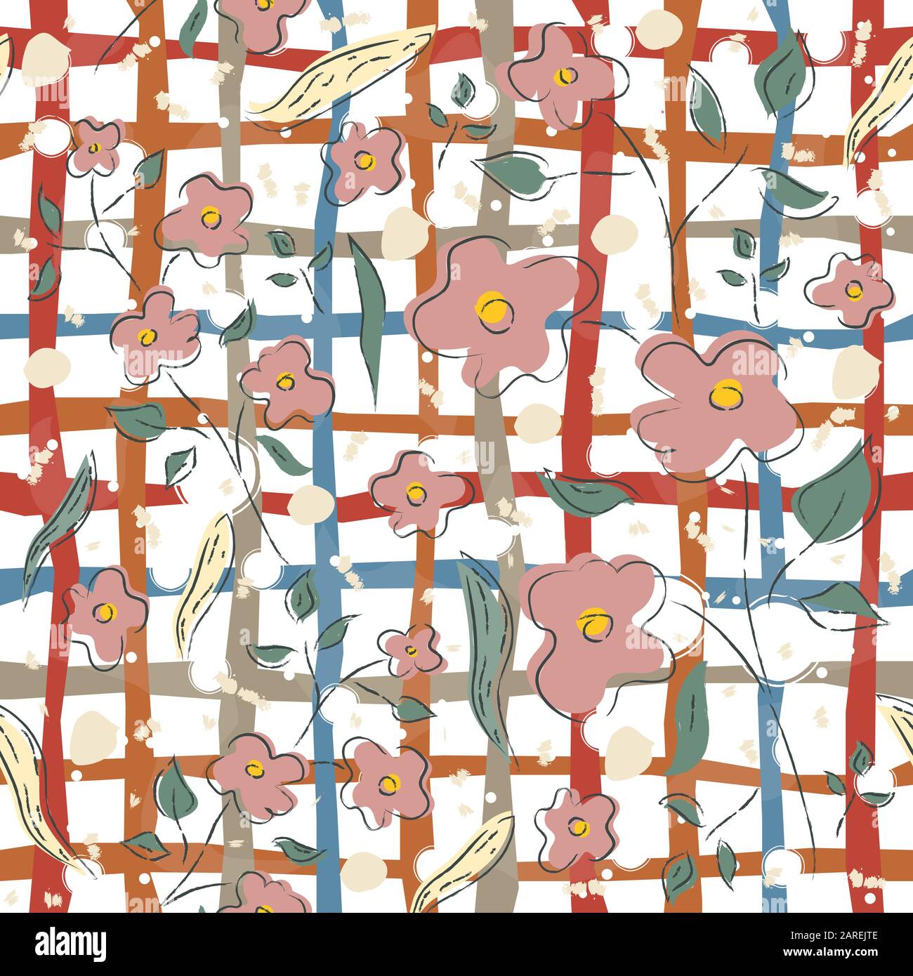 Floral Seamless Pattern. Hand Drawn. Vector Illustration Stock Vector ...