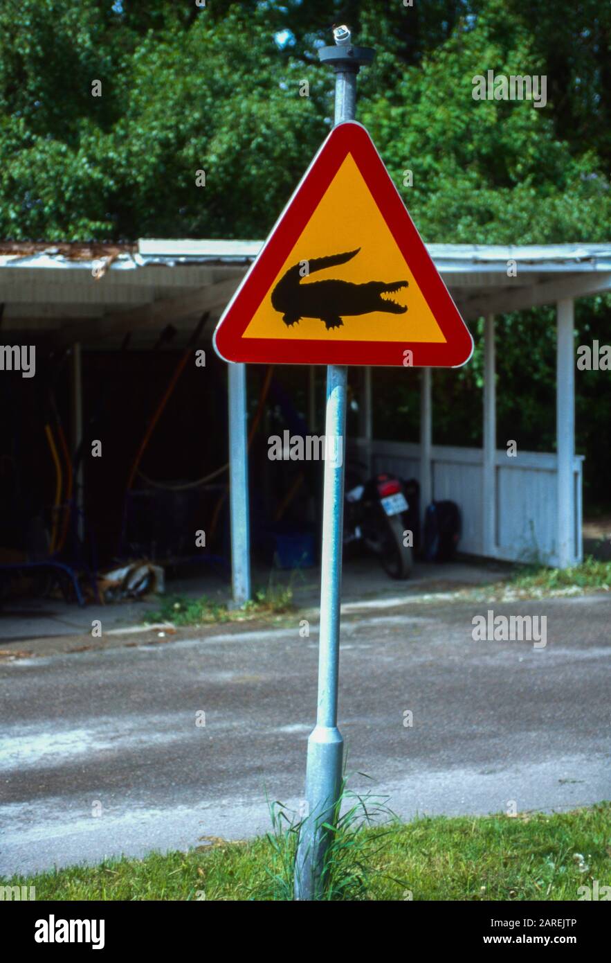 Varning för krokodiler, Emmylund, Upplands Väsby Stock Photo - Alamy