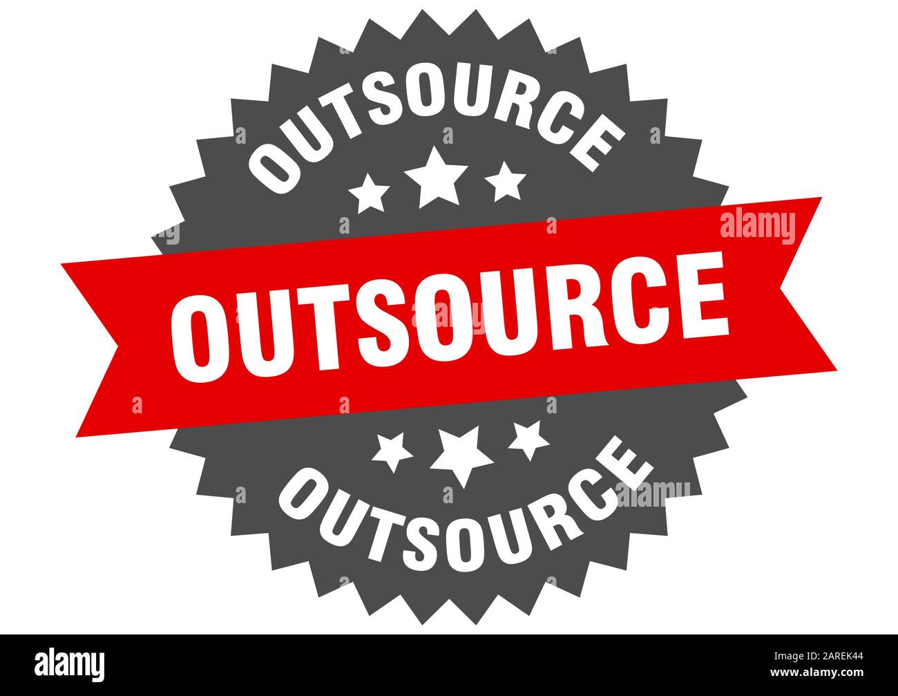 outsource sign. outsource circular band label. round outsource sticker Stock Vector
