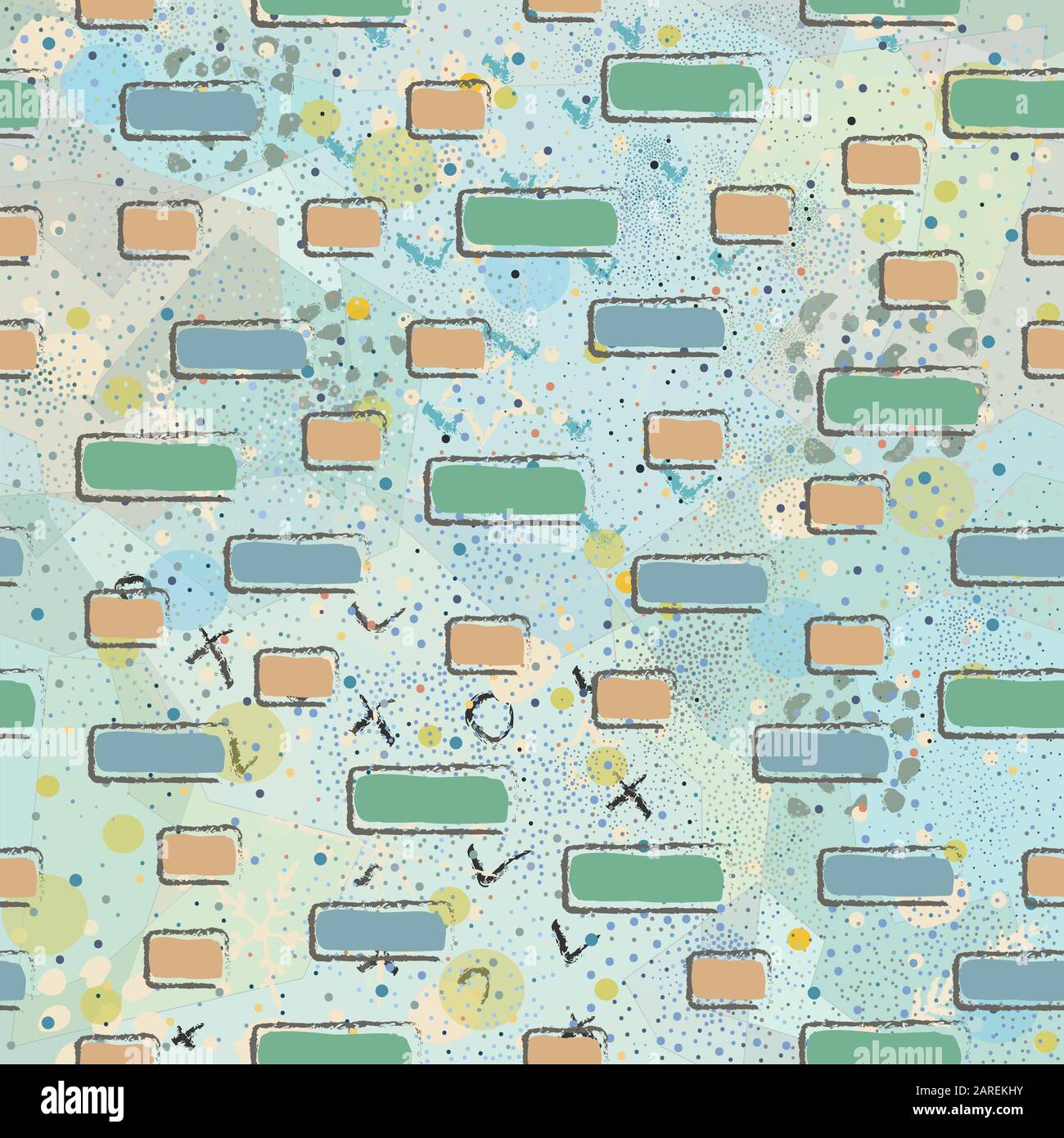 Seamless Pattern with Rectangles. Scandinavian Style. Stock Vector