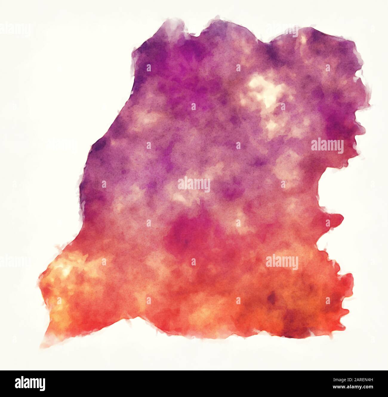 Dennery Quarter watercolor map of Saint Lucia Stock Photo Alamy