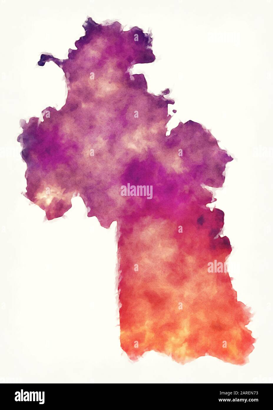 Gros Islet Quarter watercolor map of Saint Lucia Stock Photo Alamy