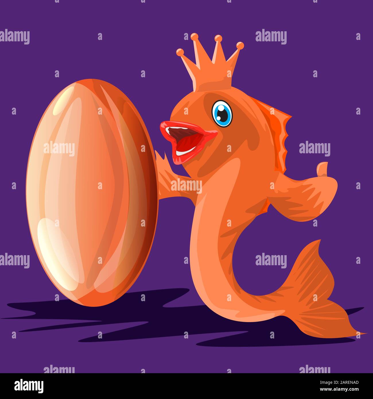 Fish character and fish oil. Cartoon style vector illustration. Stock Vector