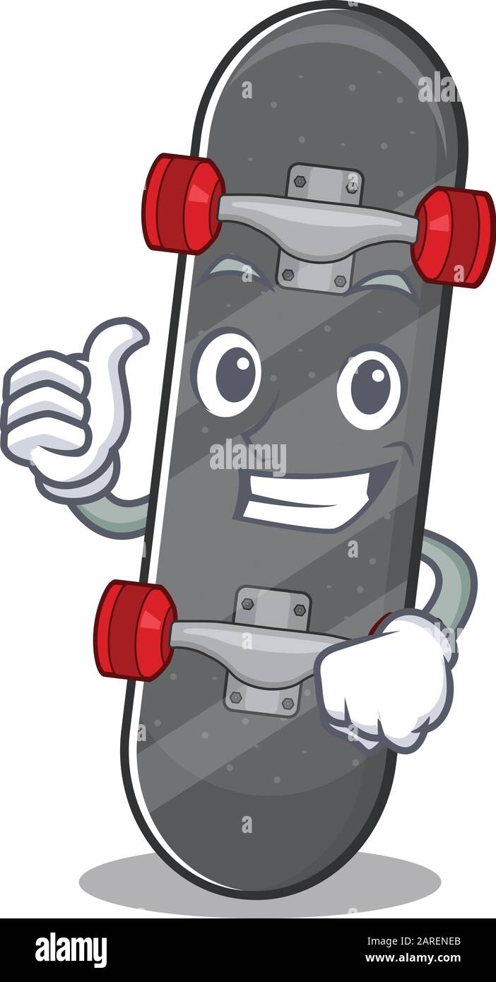 Cheerfully skateboard making with Thumbs up gesture Stock Vector Image