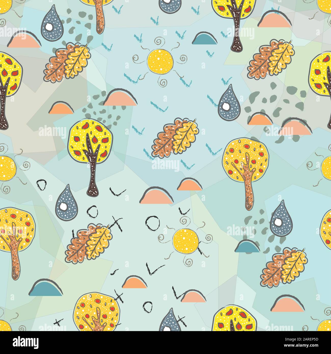Seamless Pattern with Cute Trees. Scandinavian Style. Stock Vector