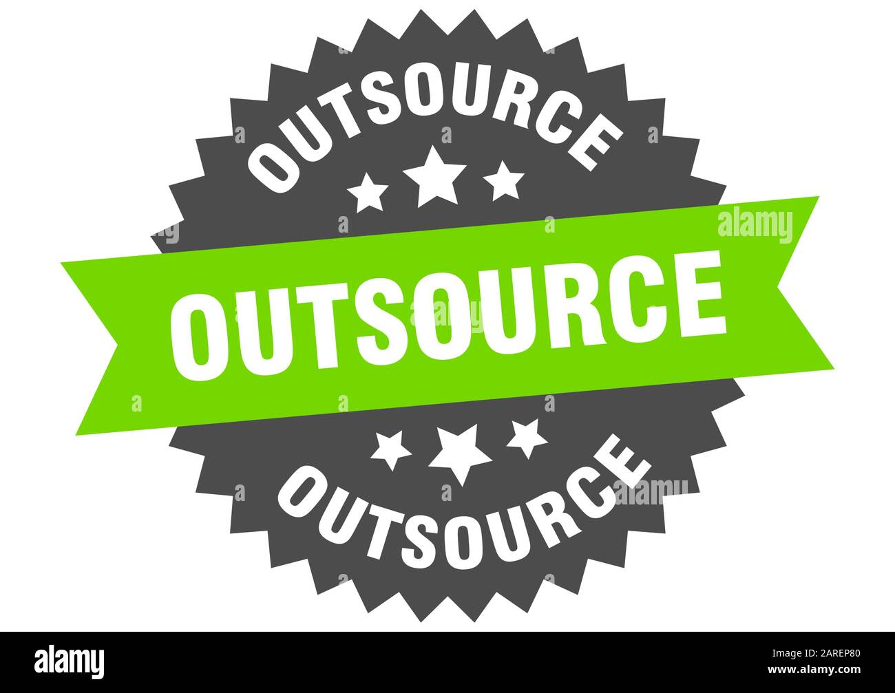 outsource sign. outsource circular band label. round outsource sticker Stock Vector