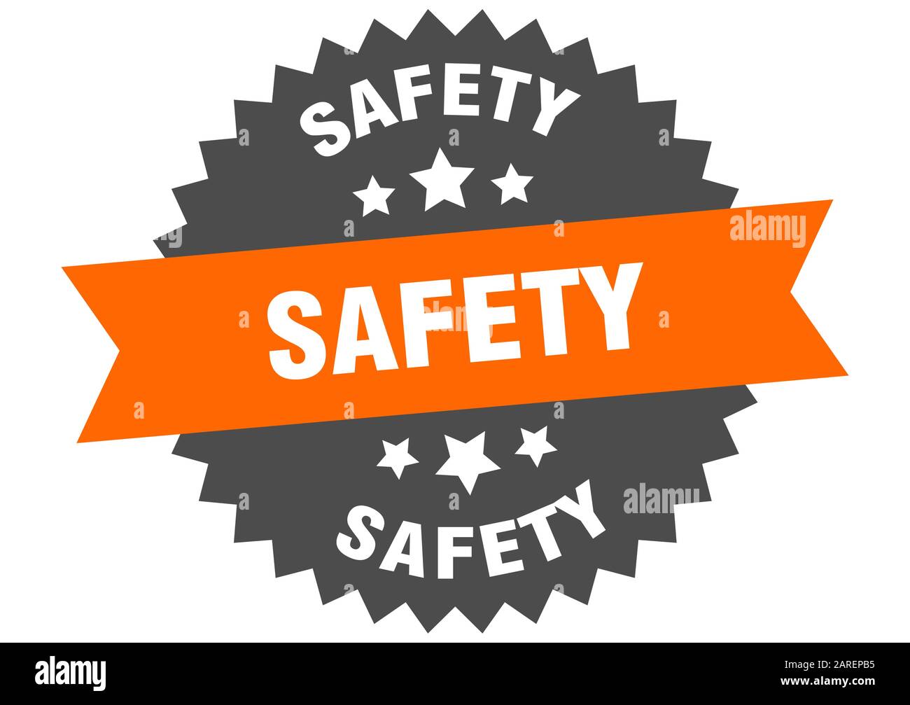 safety sign. safety circular band label. round safety sticker Stock