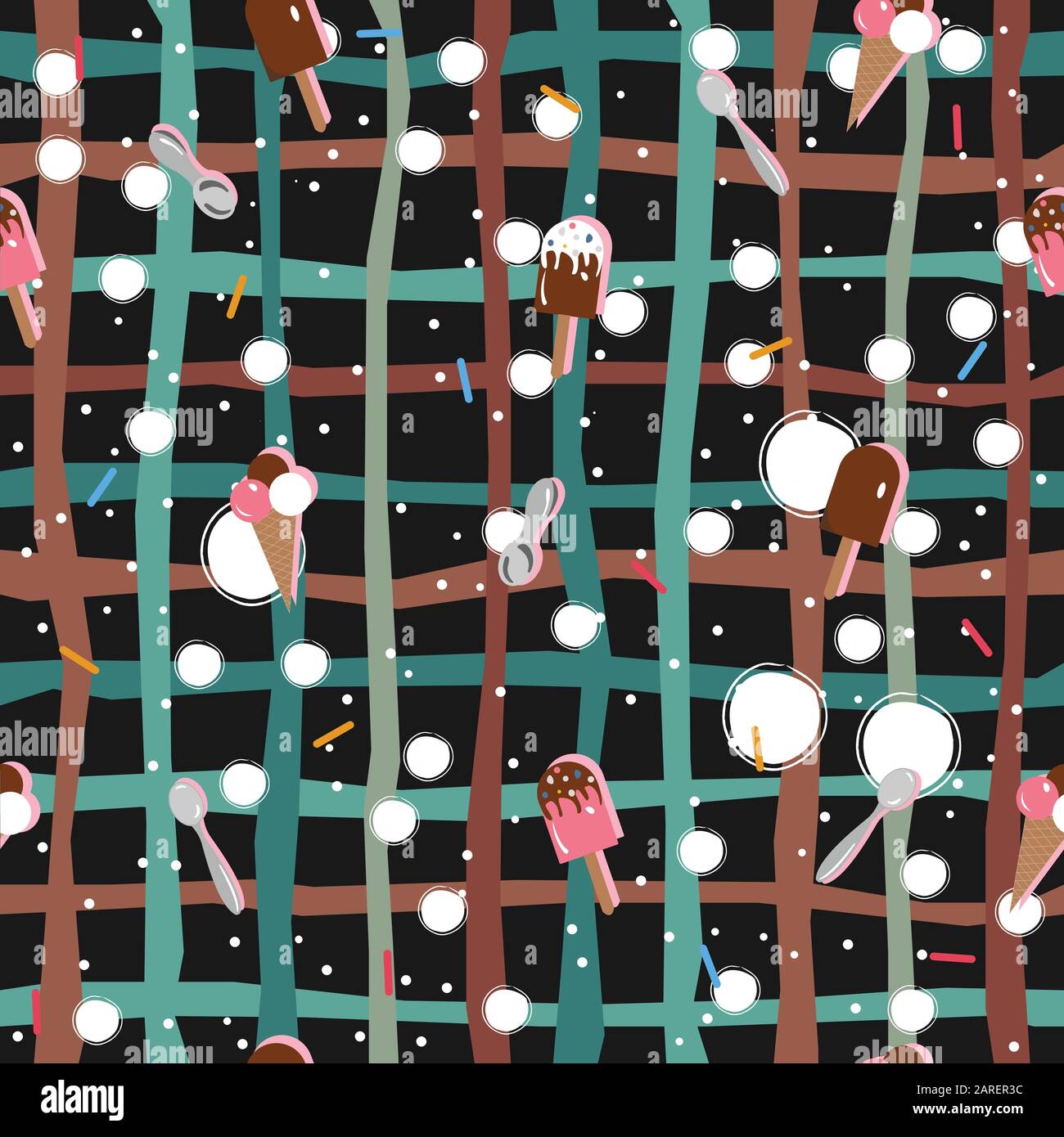 Ice Cream Seamless Pattern. Vector Illustration Stock Vector Image ...