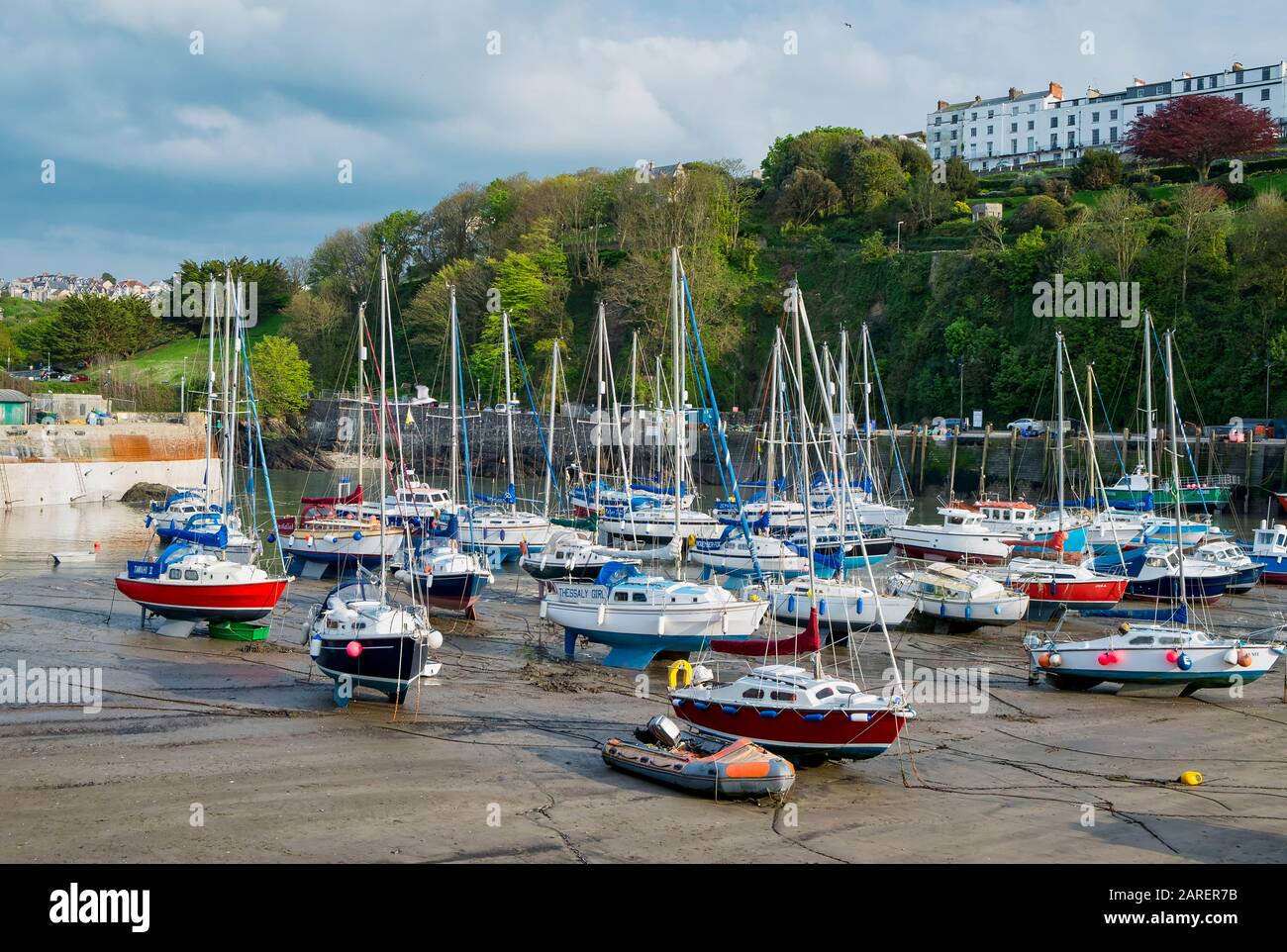 Tide out in the harbour at hires stock photography and