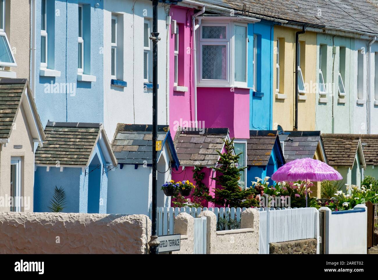 Springfield Terrace Westward Ho!, North Devon Stock Photo Alamy