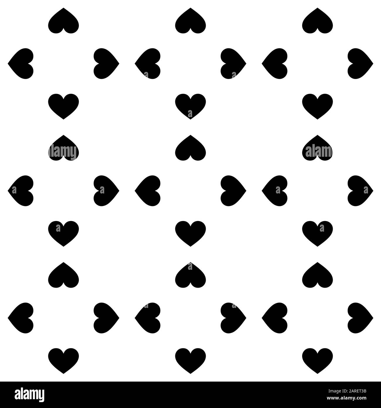 Vector seamless texture. White background and black hearts Stock Vector ...