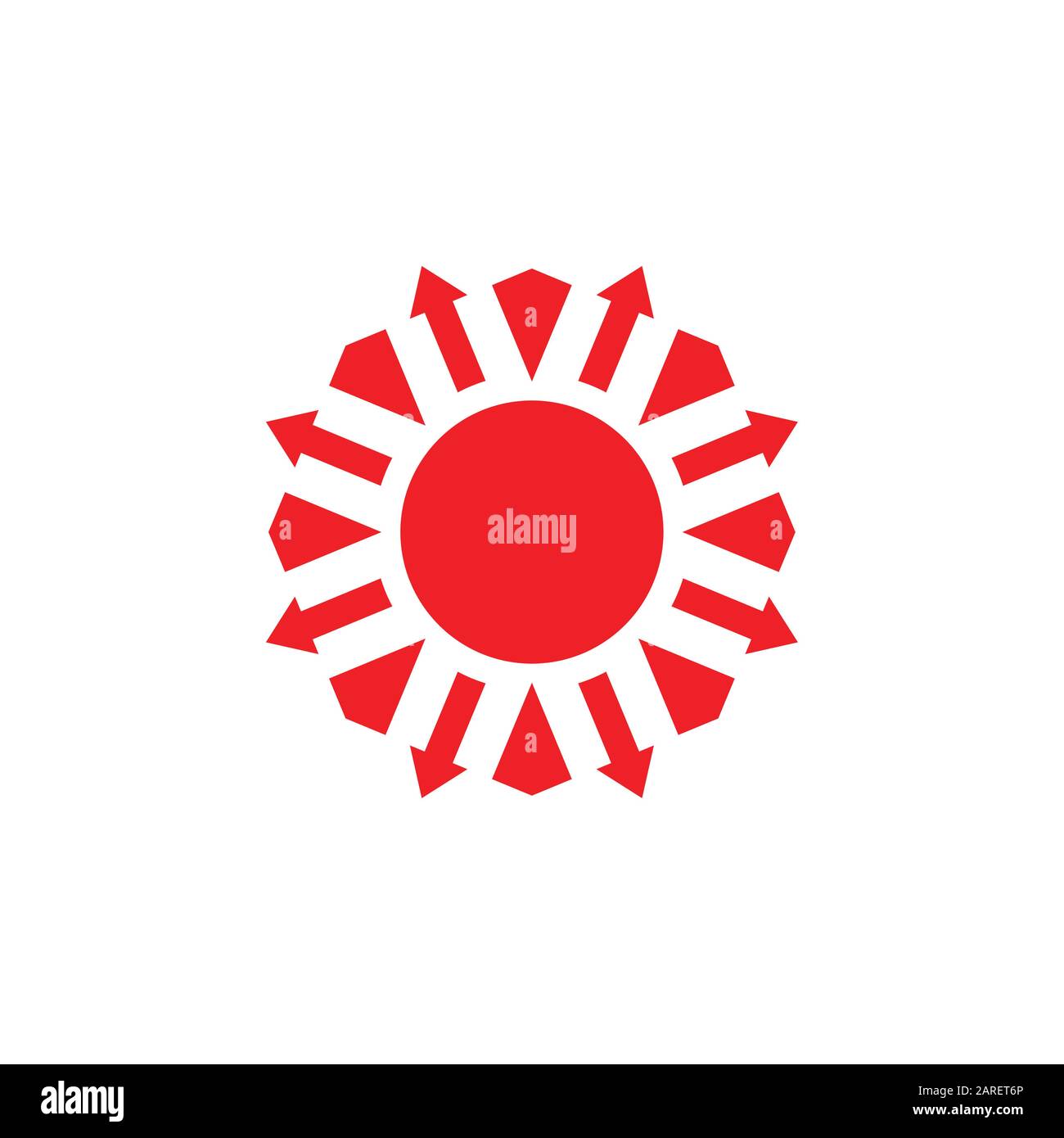 shine rays simple geometric circle logo vector Stock Vector