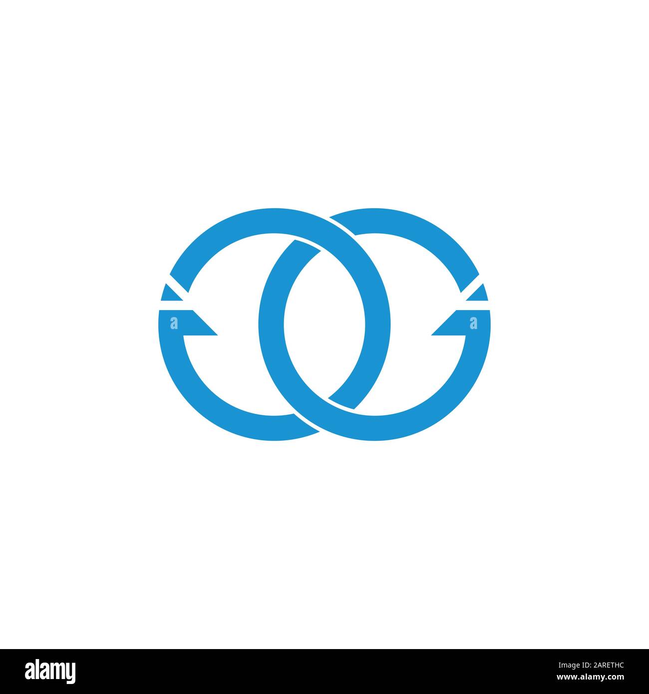 letters gg circle arrow monogram logo vector Stock Vector