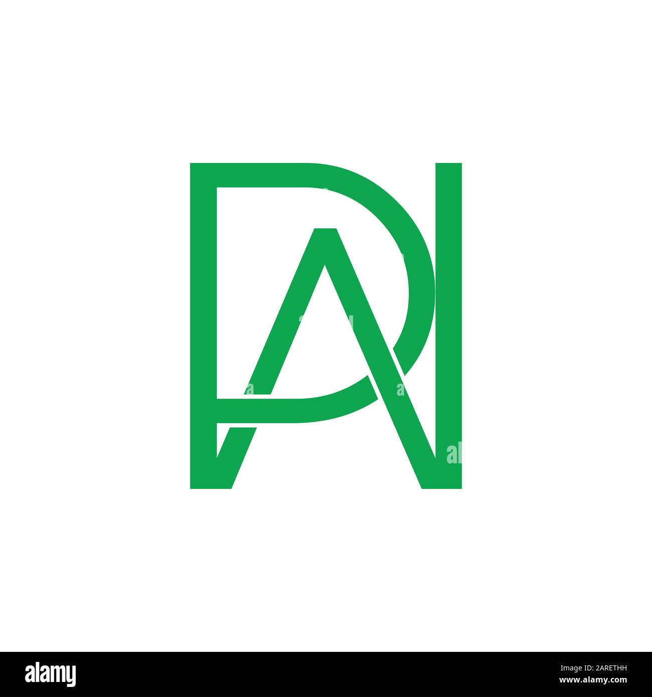 letter pw linked line overlap logo vector Stock Vector